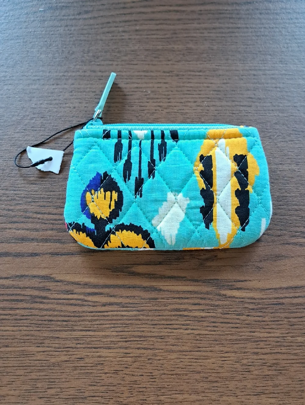 Vera Bradley Quilted Floral Zipper Coin Pouch in Turquoise & Multicolor - Picture 2 of 4